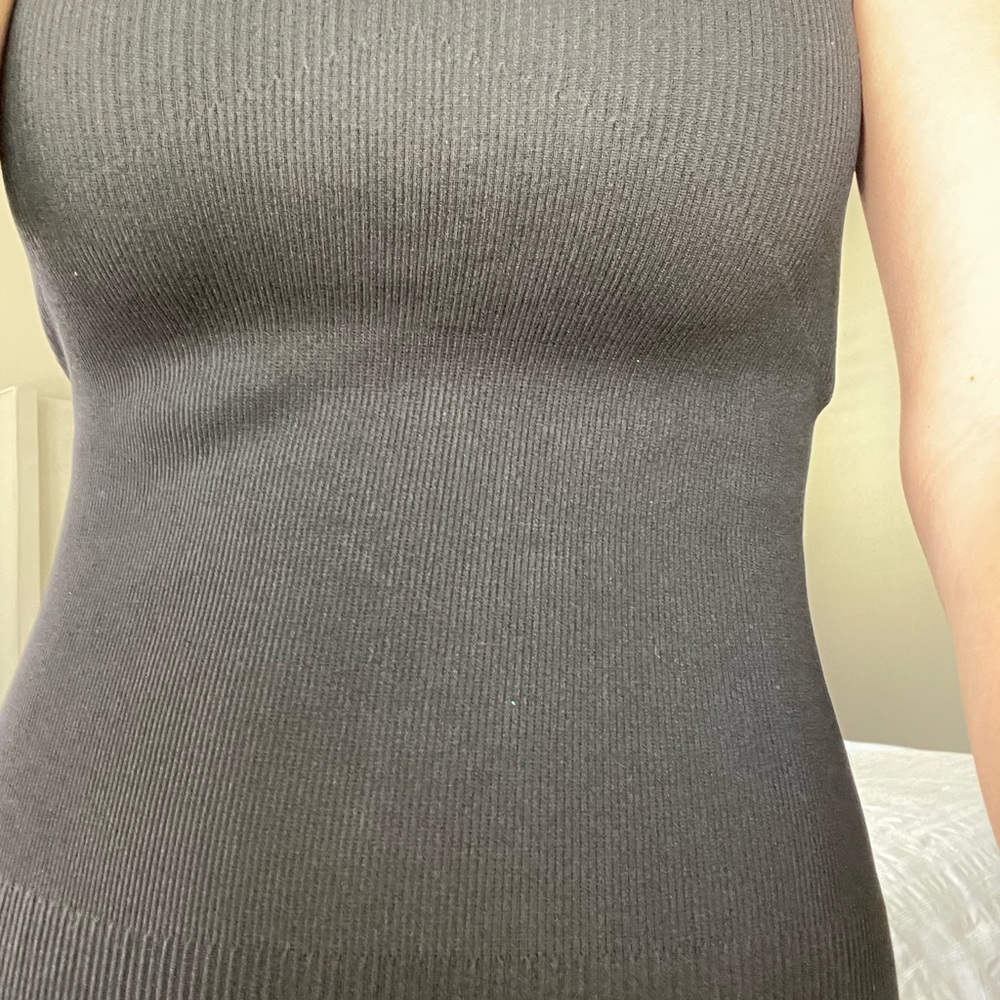 NWT Solid Black Color Seamless Ribbed Fitted Style Body Jumpsuit - Picture 10 of 11